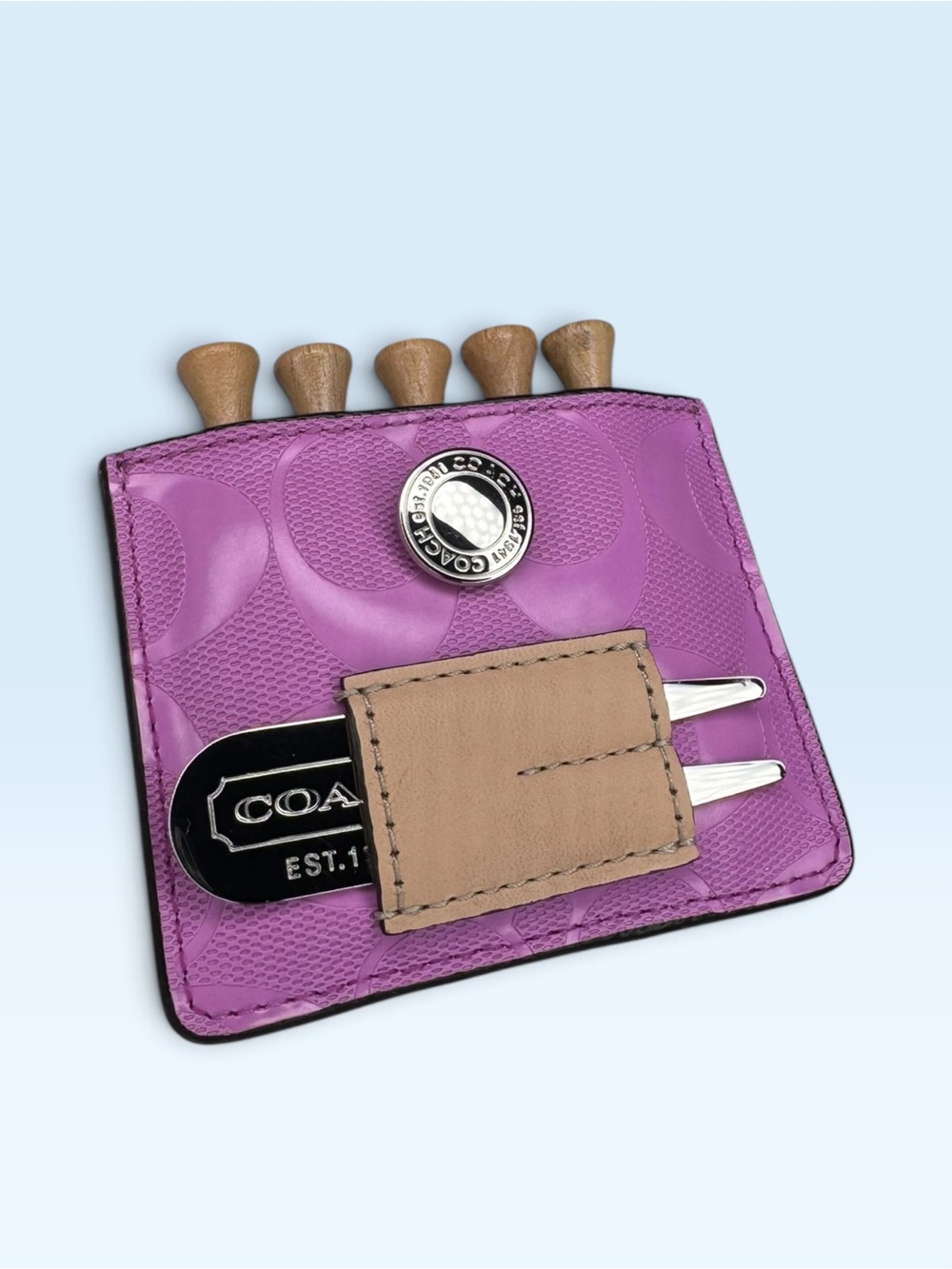 Coach Signature Golf Divot Tool and Ball Marker Set